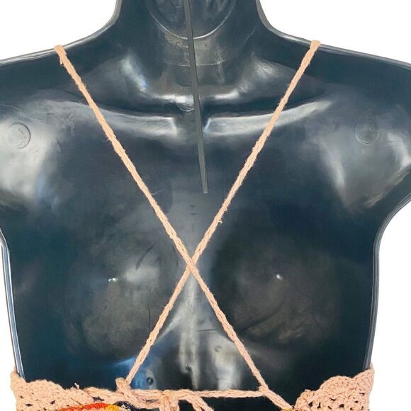 ASTR The Label Paola Crochet Top Tropical Print Maxi Dress Sz S - Picture 7 of 12